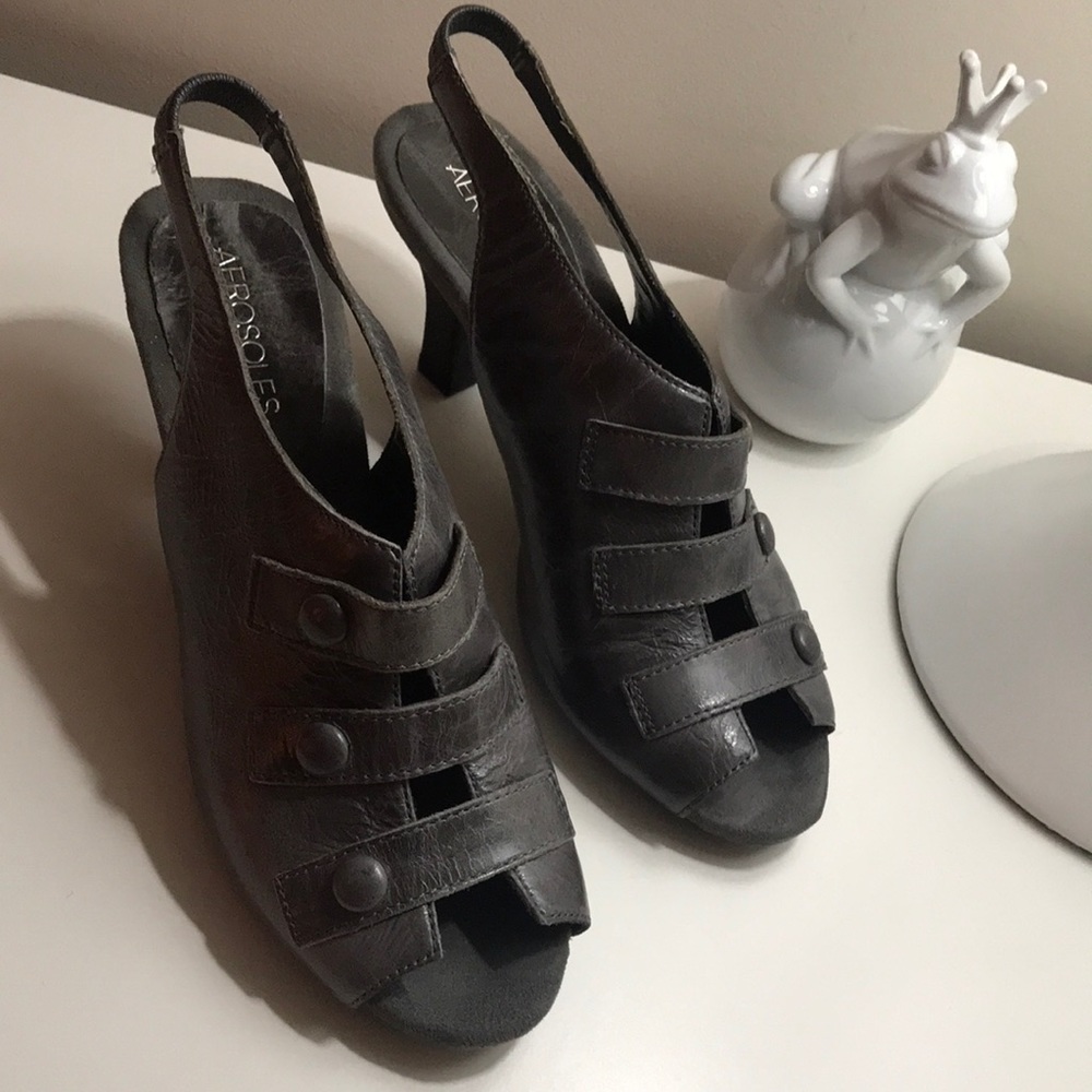 Aerosoles Satisfaxtion Grey Heels Size 8